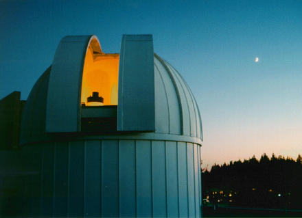 Dome opening at twilight